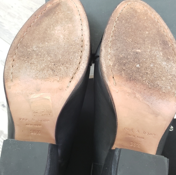 100% Authentic Rag & Bone Harrow booties black leather sz 38.5 - Picture 7 of 13